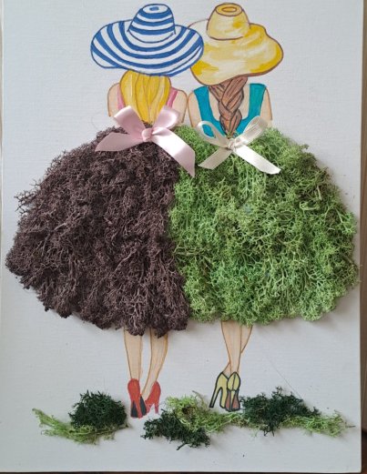 Machový obraz - postavy