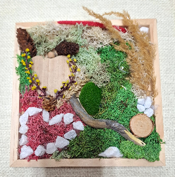 Machový obraz so srdcom