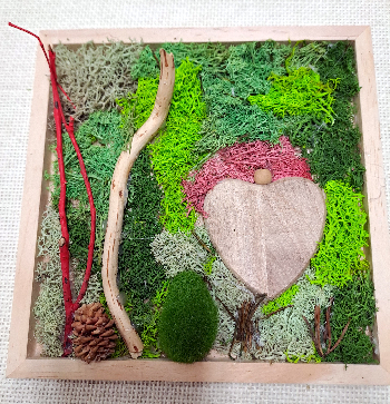 Machový obraz so srdcom