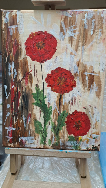 Maľba akrylom - kvety 2024