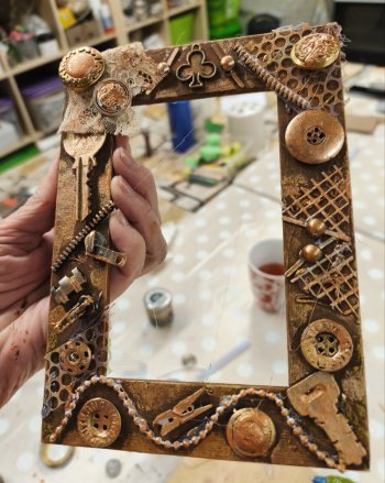 Technika asambláž - rámik na fotografie