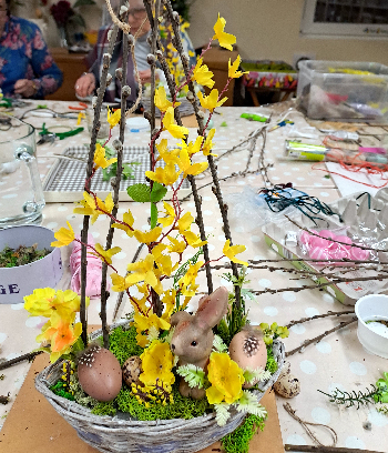 Veľkonočné aranžmány v košíku